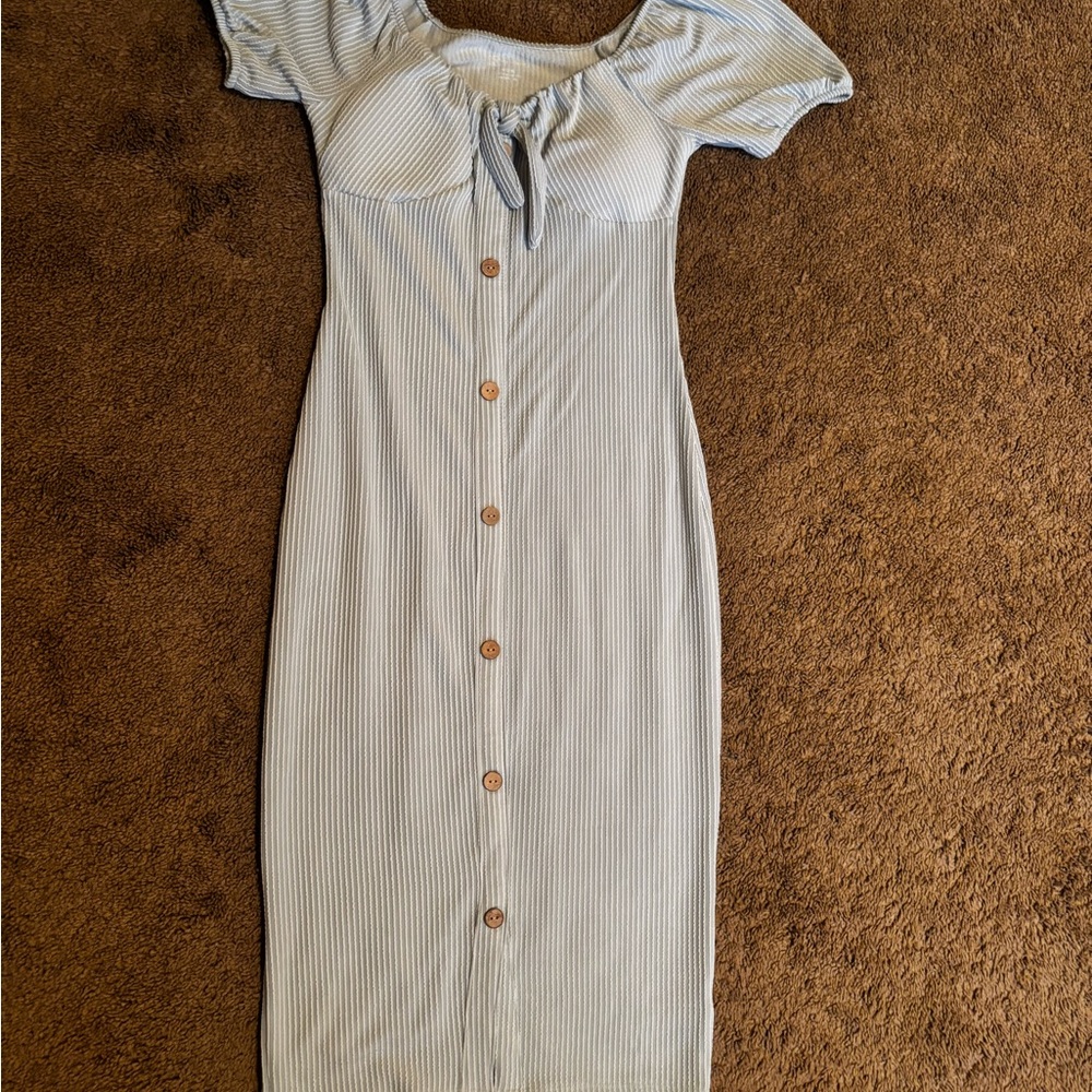 No Boundaries Light Green Button-Down Midi Dress